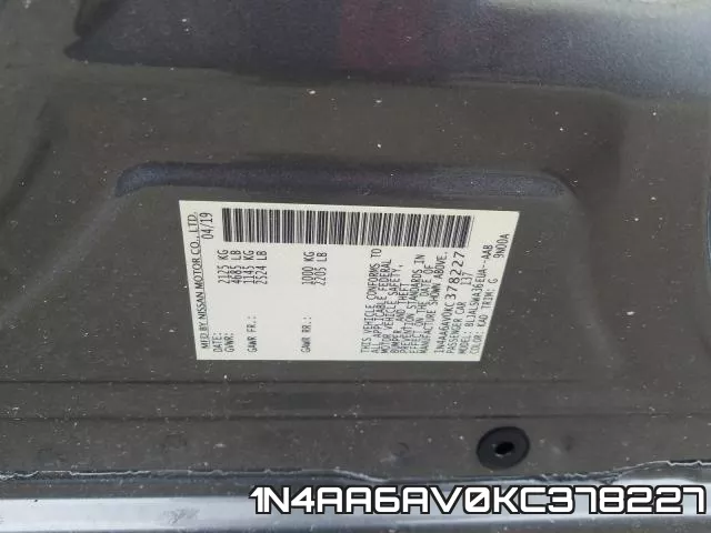 1N4AA6AV0KC378227 фото 2