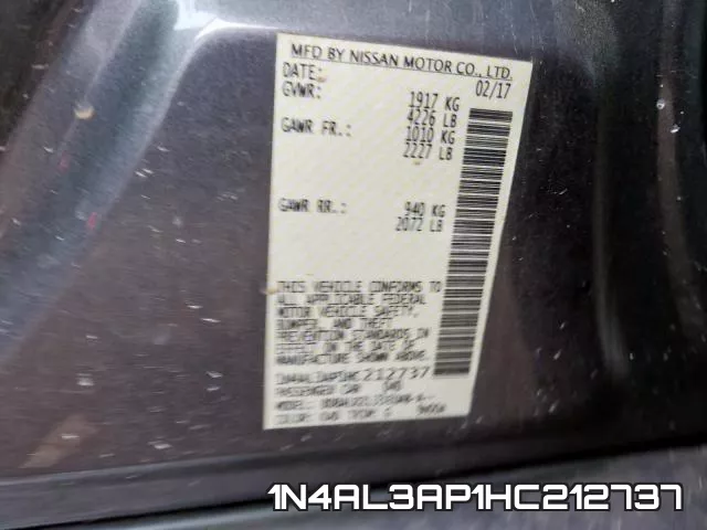 1N4AL3AP1HC212737 фото 2