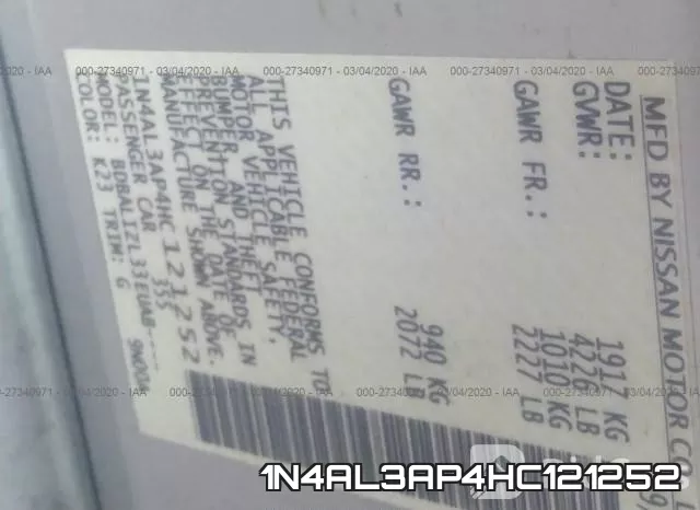 1N4AL3AP4HC121252 фото 10