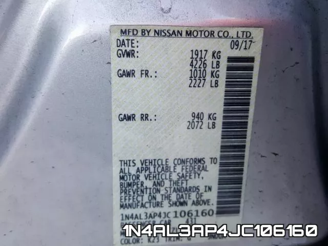 1N4AL3AP4JC106160 фото 2