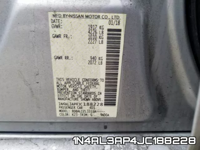 1N4AL3AP4JC188228 фото 2
