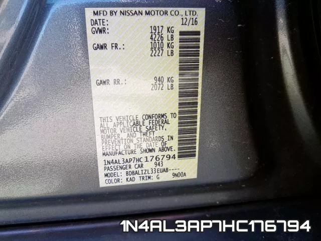 1N4AL3AP7HC176794 фото 2