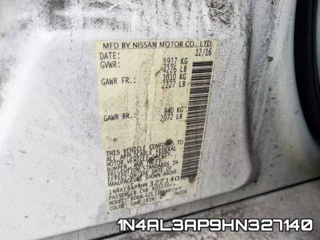 1N4AL3AP9HN327140 фото 2