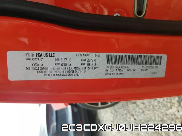 2C3CDXGJ0JH224296 фото 2
