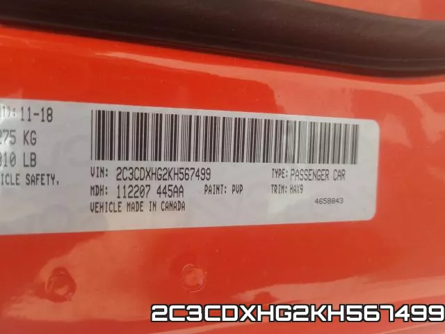 2C3CDXHG2KH567499 фото 2