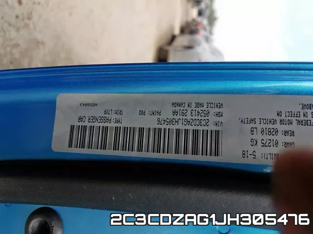 2C3CDZAG1JH305476 фото 2