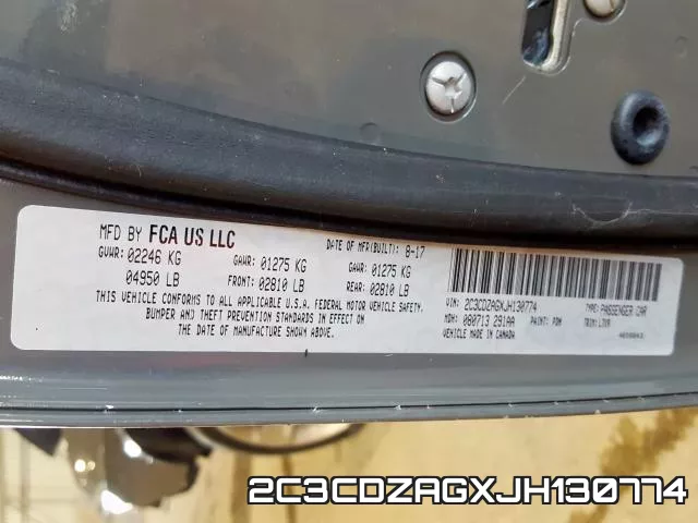 2C3CDZAGXJH130774 фото 2