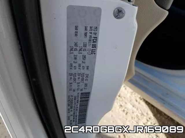 2C4RDGBGXJR169089 фото 2