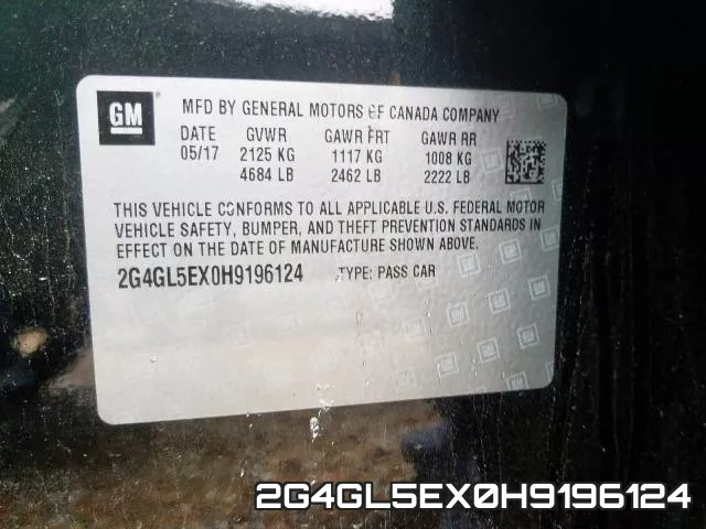 2G4GL5EX0H9196124 фото 2