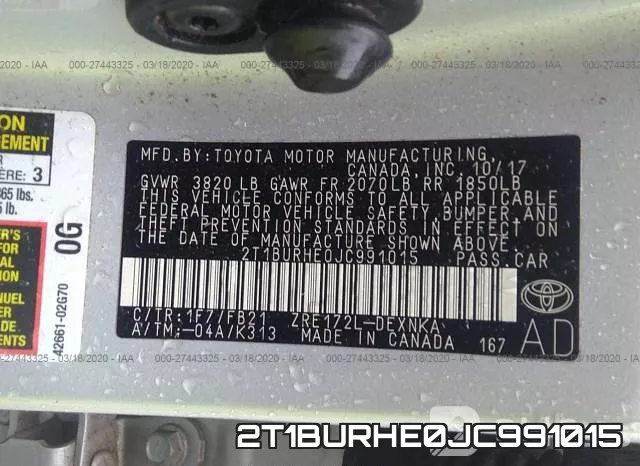 2T1BURHE0JC991015 фото 10