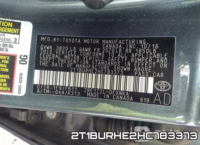 2T1BURHE2HC783373 фото 10