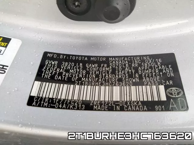 2T1BURHE3HC763620 фото 2