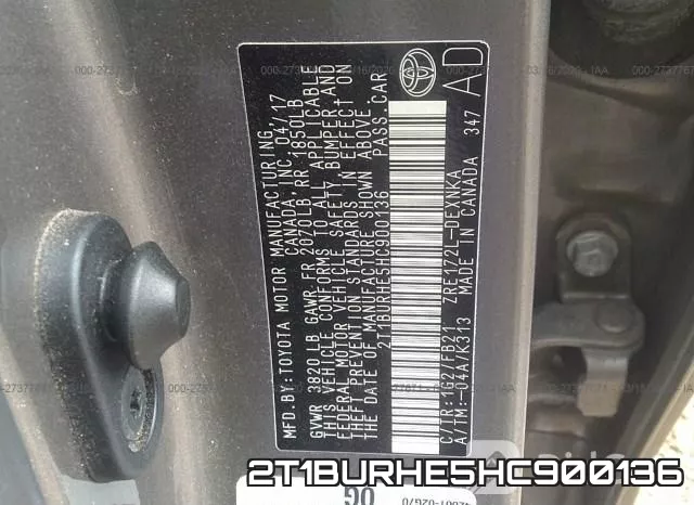 2T1BURHE5HC900136 фото 10