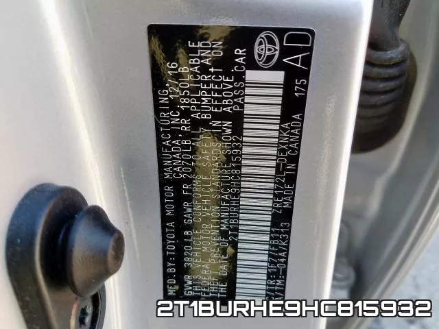 2T1BURHE9HC815932 фото 2