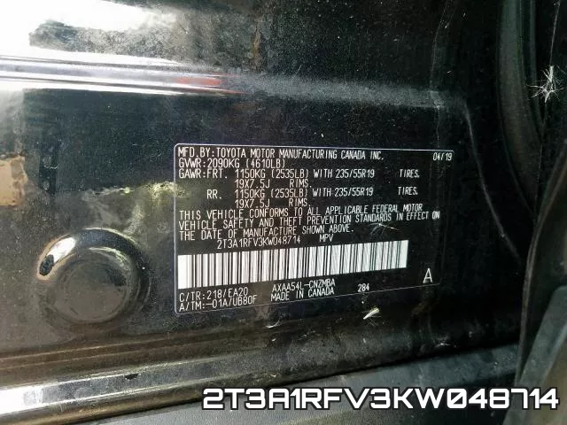 2T3A1RFV3KW048714 фото 2