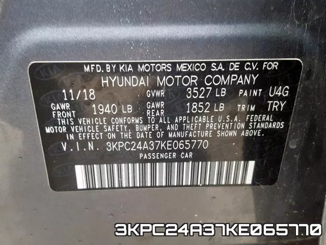 3KPC24A37KE065770 фото 2