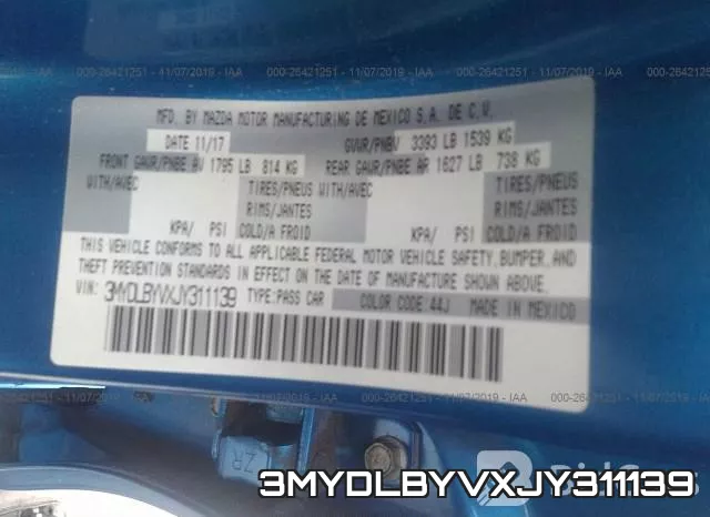 3MYDLBYVXJY311139 фото 10