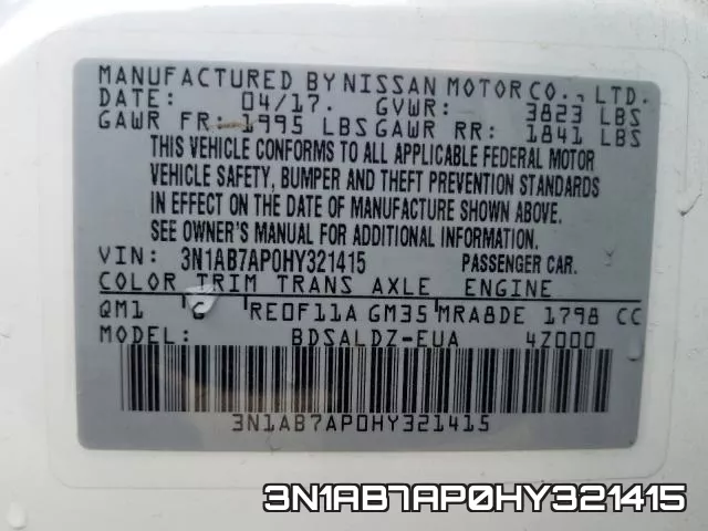3N1AB7AP0HY321415 фото 2