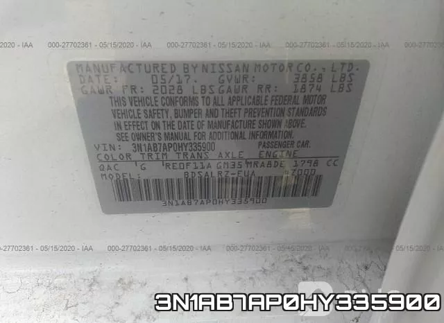 3N1AB7AP0HY335900 фото 10