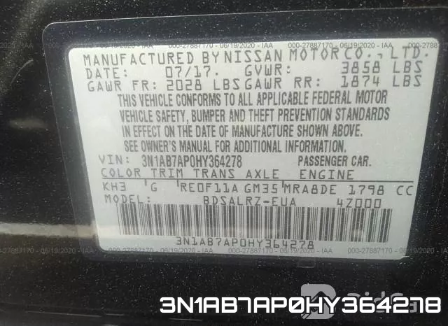3N1AB7AP0HY364278 фото 10