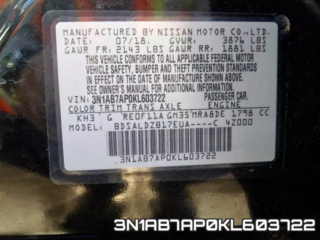 3N1AB7AP0KL603722 фото 2