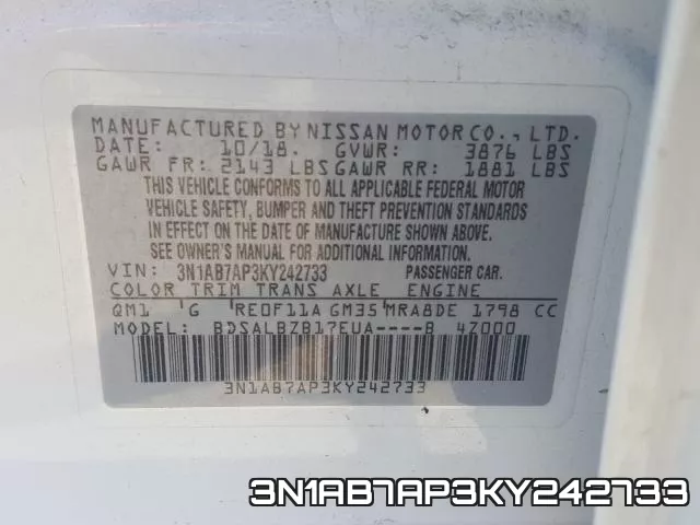 3N1AB7AP3KY242733 фото 2