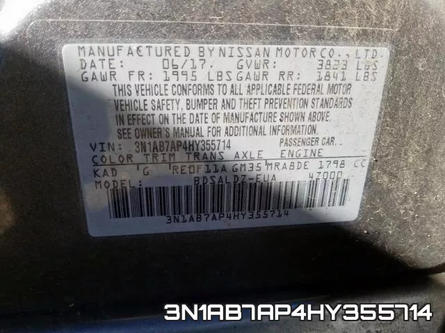 3N1AB7AP4HY355714 фото 2