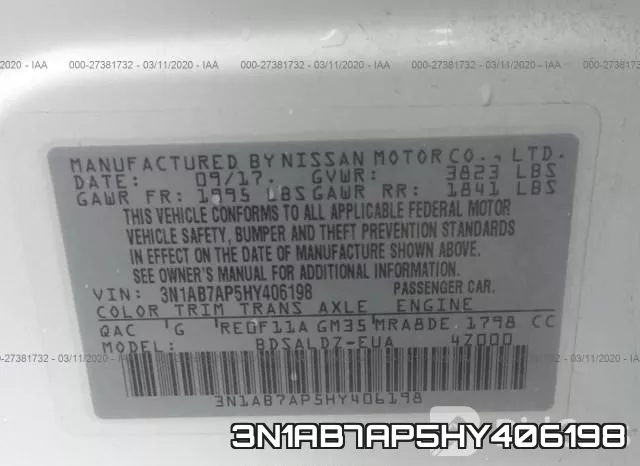 3N1AB7AP5HY406198 фото 10