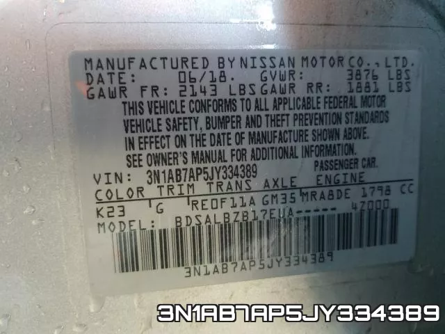 3N1AB7AP5JY334389 фото 2