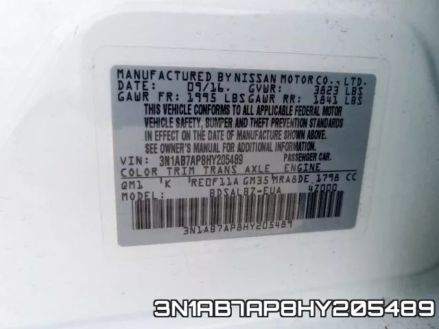 3N1AB7AP8HY205489 фото 2