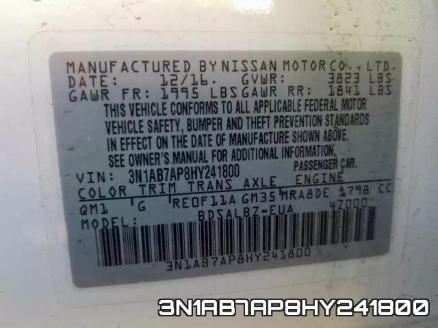 3N1AB7AP8HY241800 фото 2