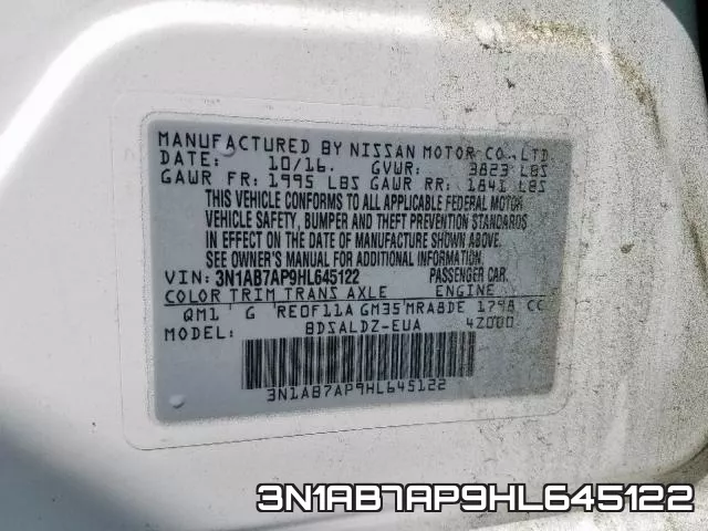 3N1AB7AP9HL645122 фото 2