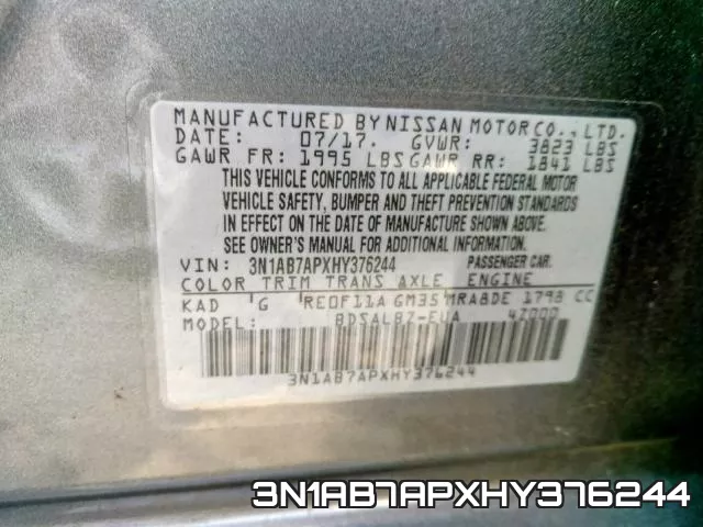 3N1AB7APXHY376244 фото 2
