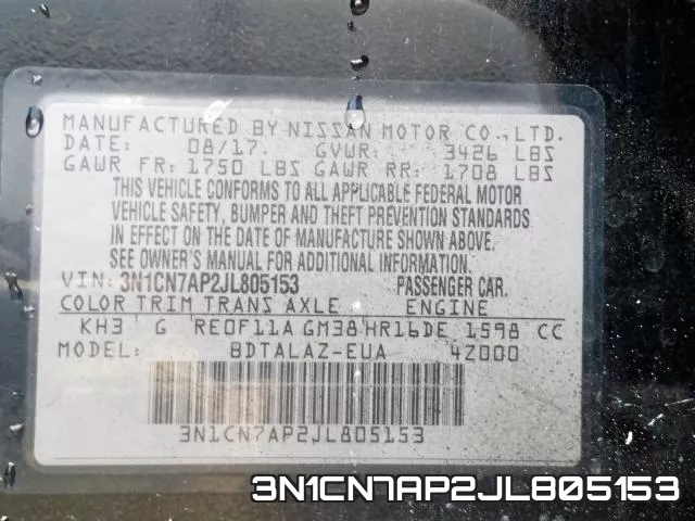 3N1CN7AP2JL805153 фото 2