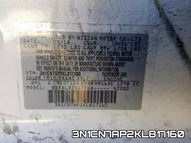 3N1CN7AP2KL817160 фото 2