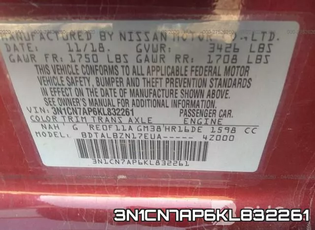 3N1CN7AP6KL832261 фото 10