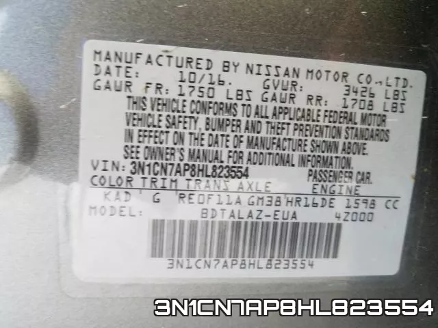 3N1CN7AP8HL823554 фото 2