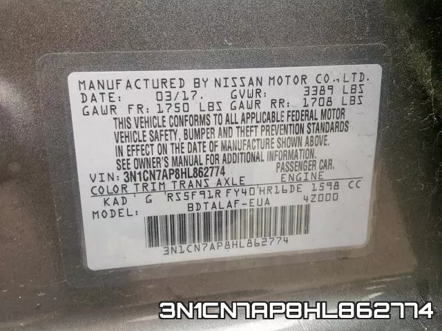 3N1CN7AP8HL862774 фото 2