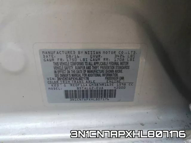 3N1CN7APXHL807176 фото 2