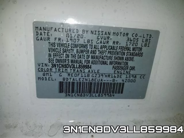 3N1CN8DV3LL859984 фото 2