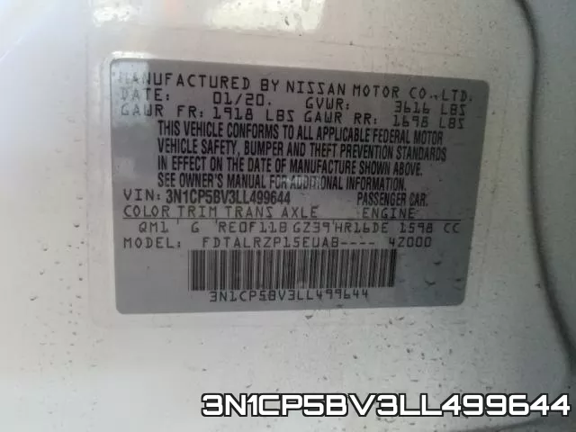 3N1CP5BV3LL499644 фото 2