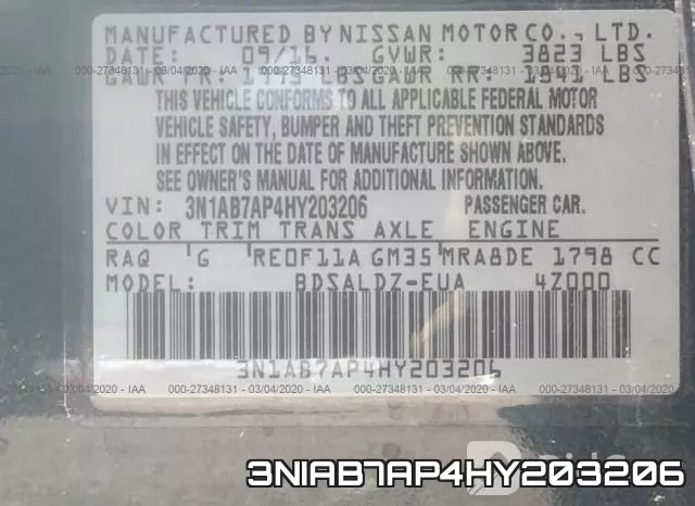 3NIAB7AP4HY203206 фото 10