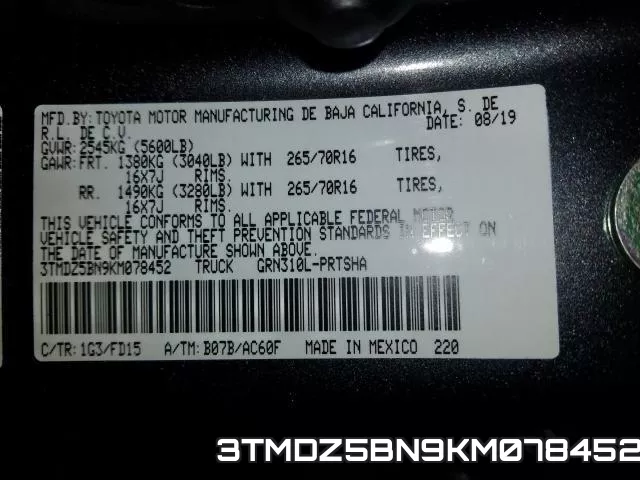 3TMDZ5BN9KM078452 фото 2