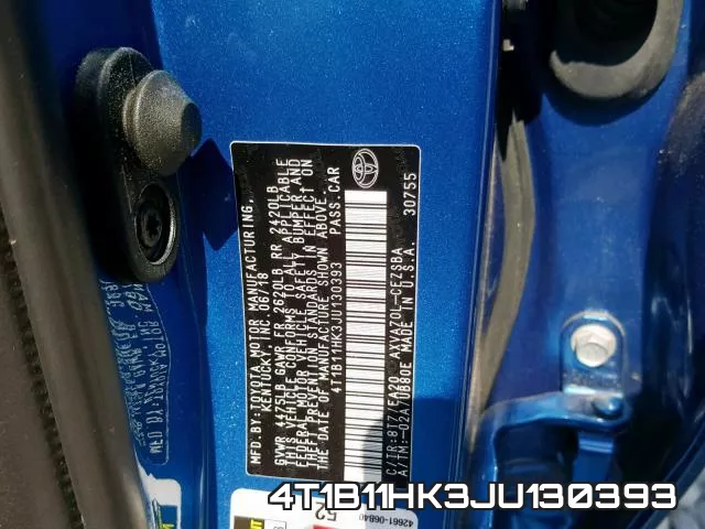 4T1B11HK3JU130393 фото 2