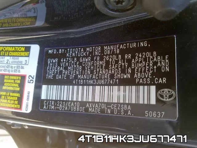 4T1B11HK3JU677471 фото 2
