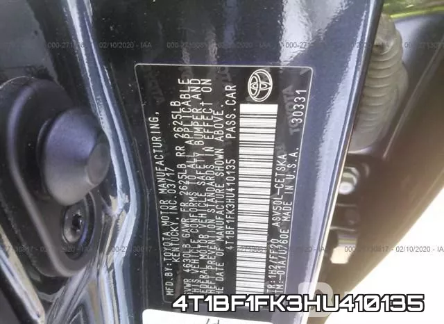 4T1BF1FK3HU410135 фото 10