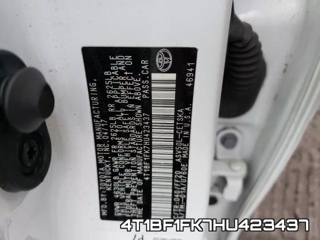 4T1BF1FK7HU423437 фото 2