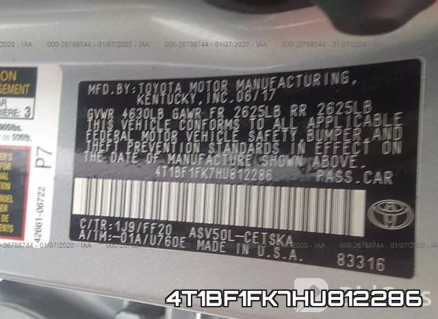 4T1BF1FK7HU812286 фото 10