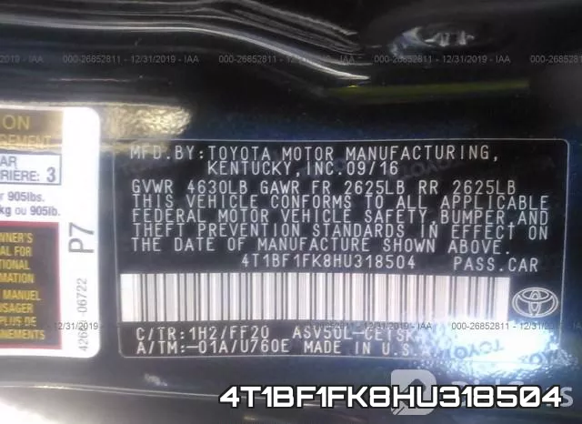 4T1BF1FK8HU318504 фото 10