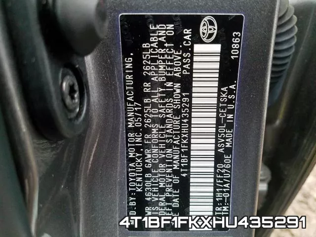 4T1BF1FKXHU435291 фото 2